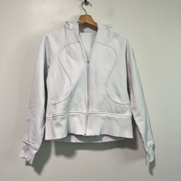 Lululemon White Full Zip Scuba Hoodie - Size 10 - Picture 11 of 15